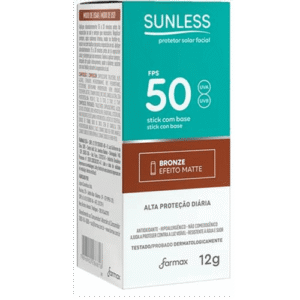 Protetor Solar Facial Sunless Stick com Base FPS 50 Bronze 12g